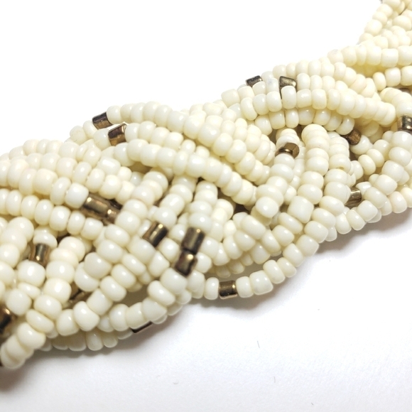 Vintage Glass Seed Bead Braided Necklace - Picture 7 of 10
